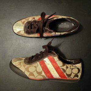 Like New Coach Mable Sneakers 9.5 Brown Orange